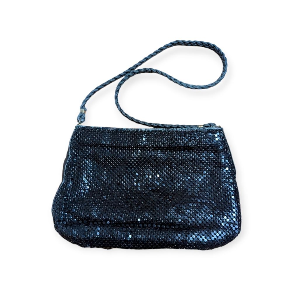 Vintage black metal mesh shoulder bag